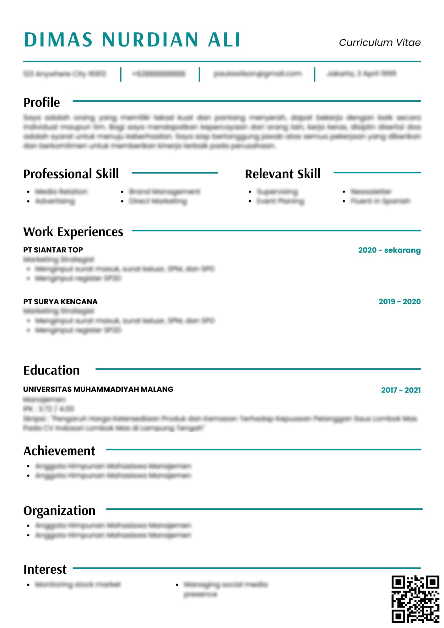 CV ATS - DIMAS NURDIAN ALI