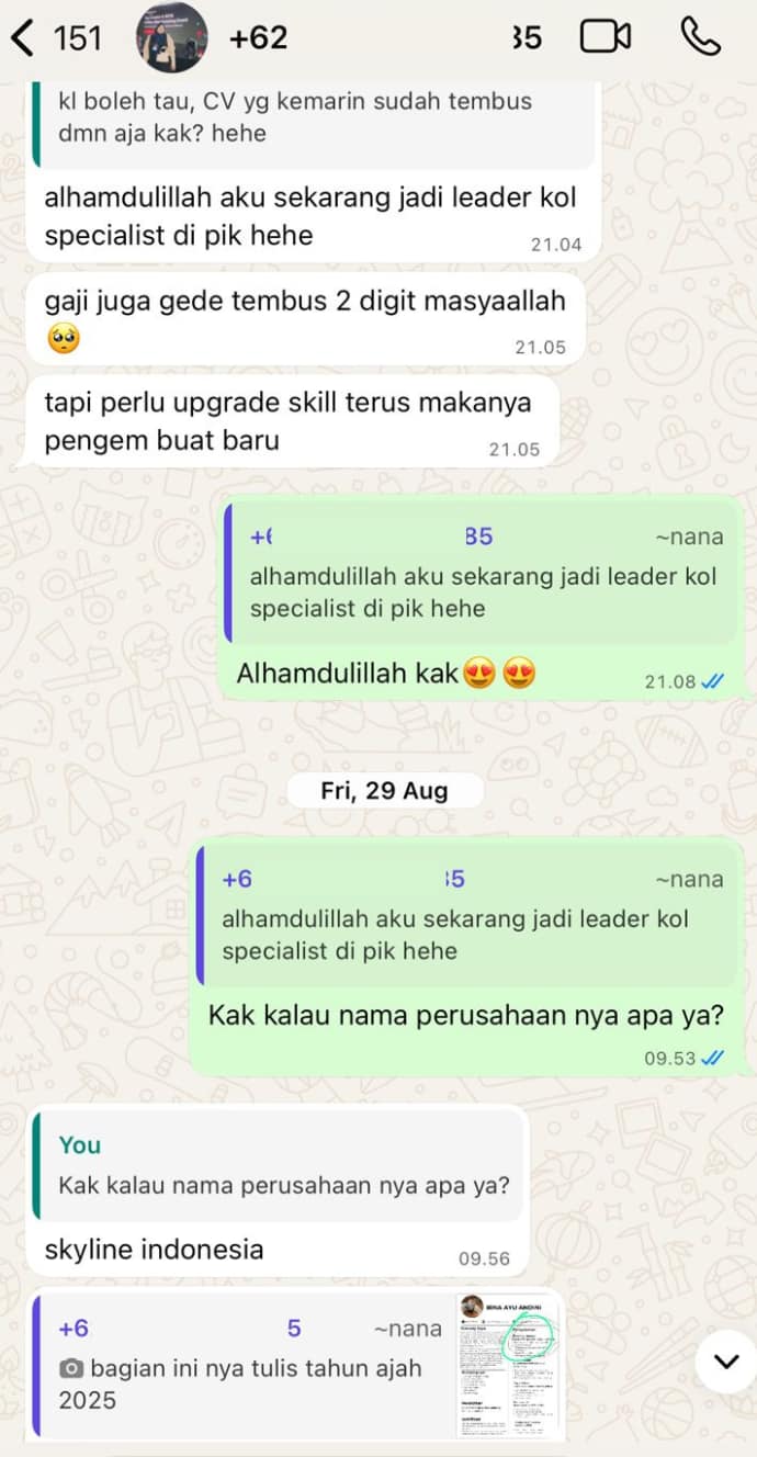 Testimoni resume galaxy